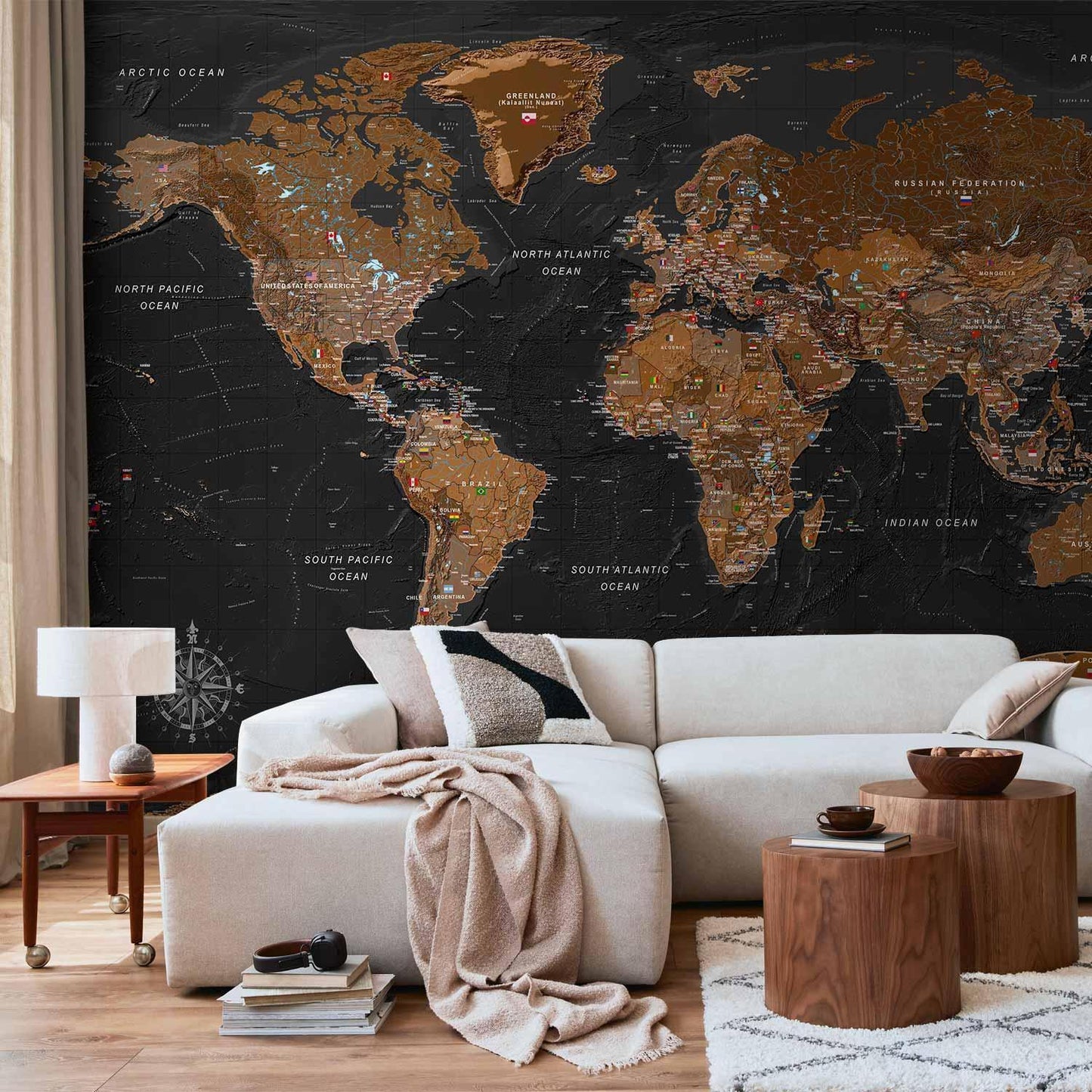 Fototapete - World: Stylish Map