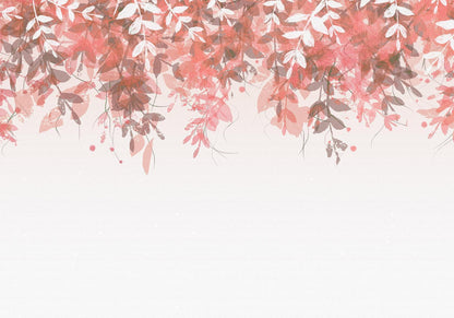 Elegante Wandtapete rosa Ranken - Premium Fototapete Vegetation Design