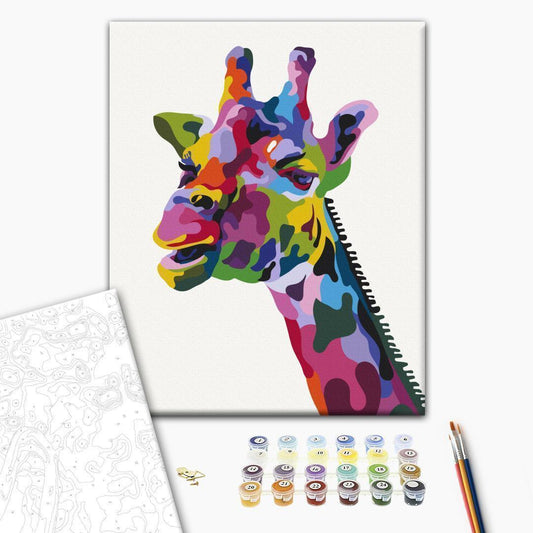Malen nach Zahlen - Colourful Giraffe