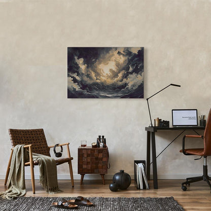 Leinwandbild - Epic Light Play: The Sun Battling for Dominance Over the Clouds