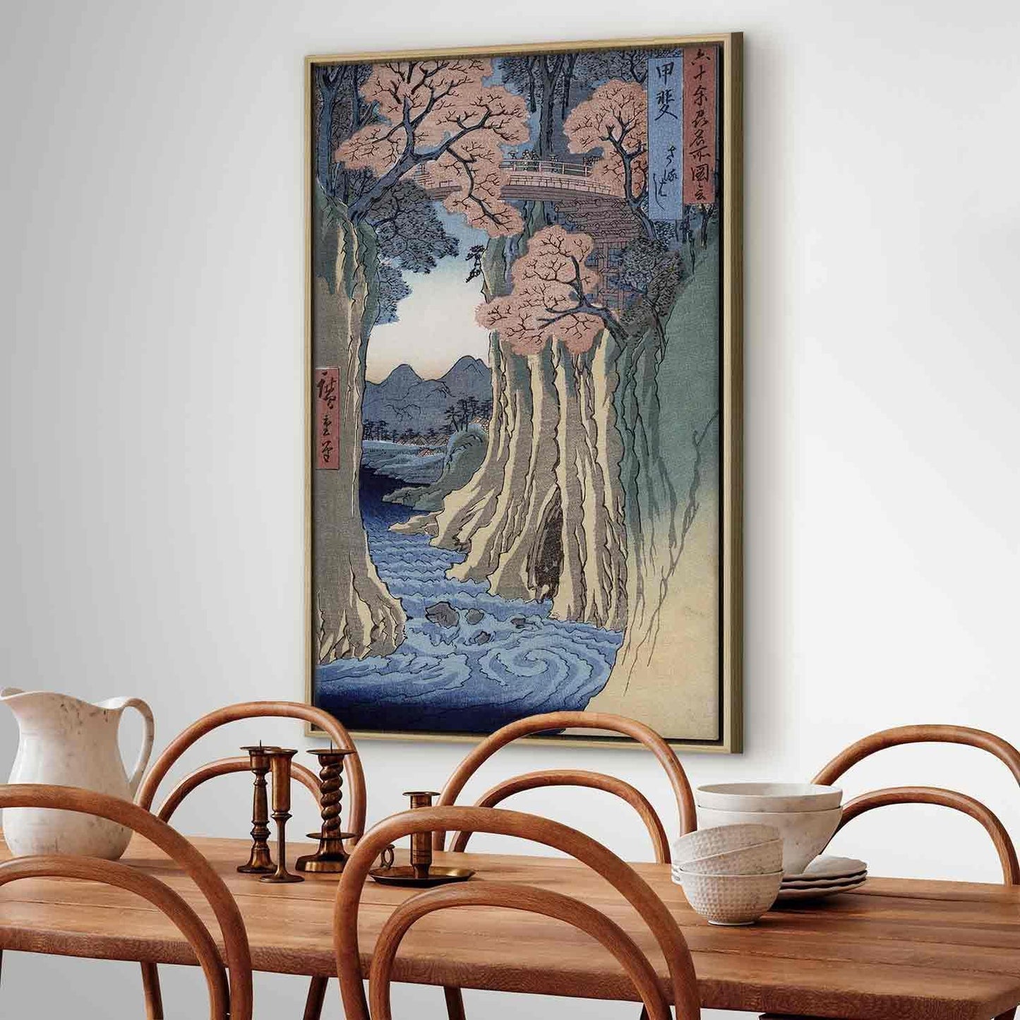 Leinwandbild - Utagawa Hiroshige – The monkey bridge in the Kai province