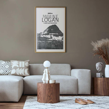 Poster - The majestic Mount Logan mountain peak, crown of mountains, mountain landscape