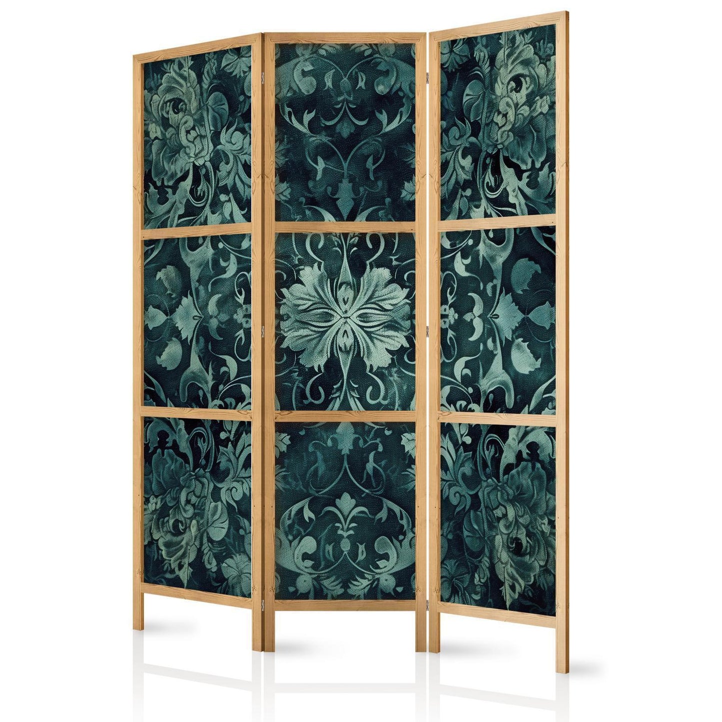 Japanischer Paravent - Oriental Pattern Carpet - Emerald Ornaments and Worn Patterns Artgeist