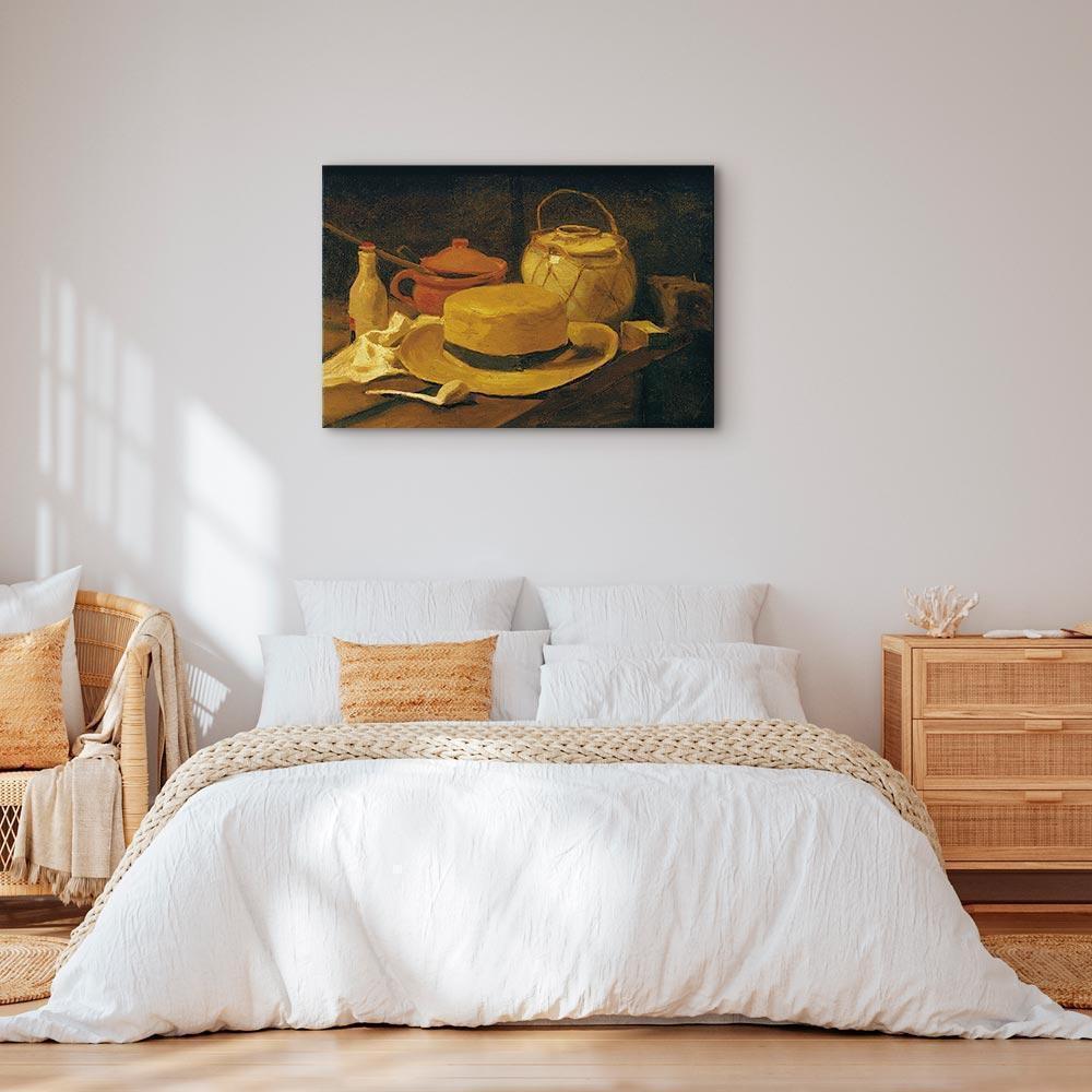 Leinwandbild - Vincent Van Gogh – Still life with yellow straw hat