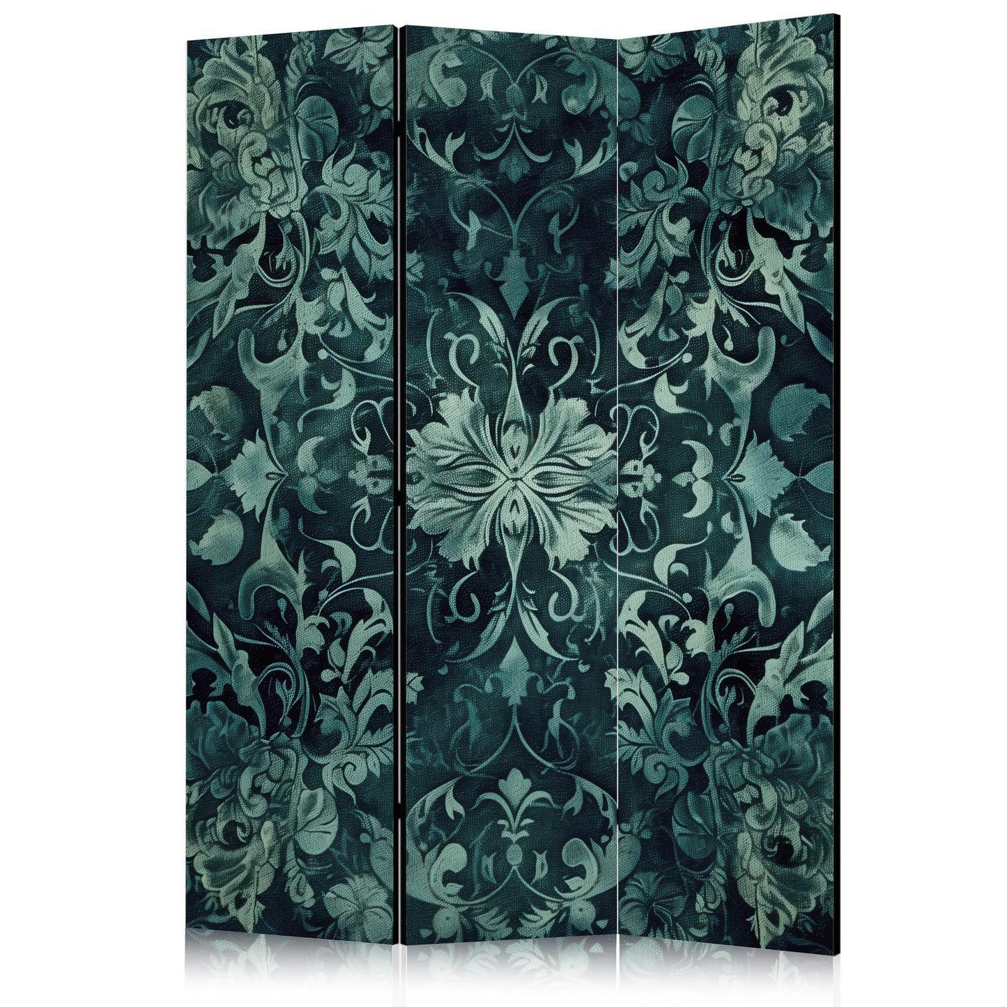 Paravent - Oriental Carpet Pattern - Emerald Ornaments and Rubbed Patterns Artgeist