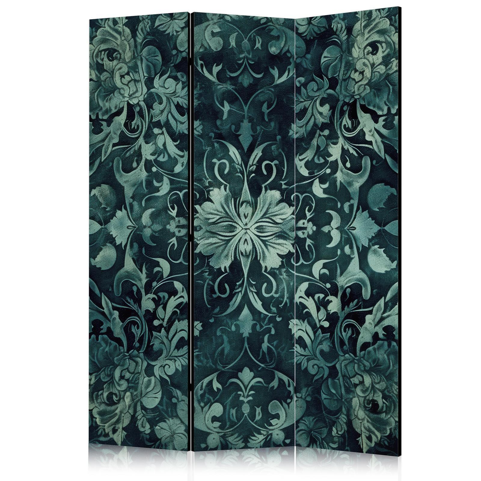 Paravent - Oriental Carpet Pattern - Emerald Ornaments and Rubbed Patterns Artgeist