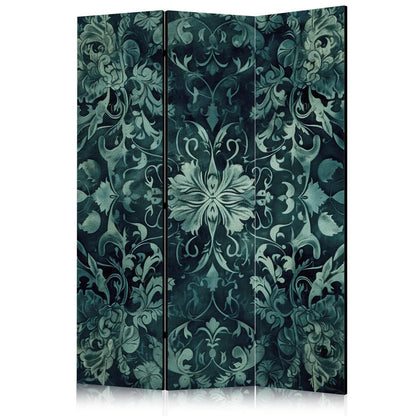 Paravent - Oriental Carpet Pattern - Emerald Ornaments and Rubbed Patterns Artgeist