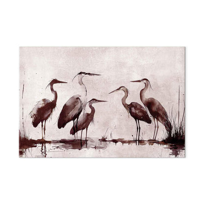 Wandbild XXL - Herons painted with ink