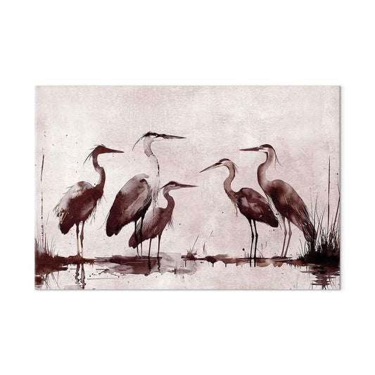 Wandbild XXL - Herons painted with ink