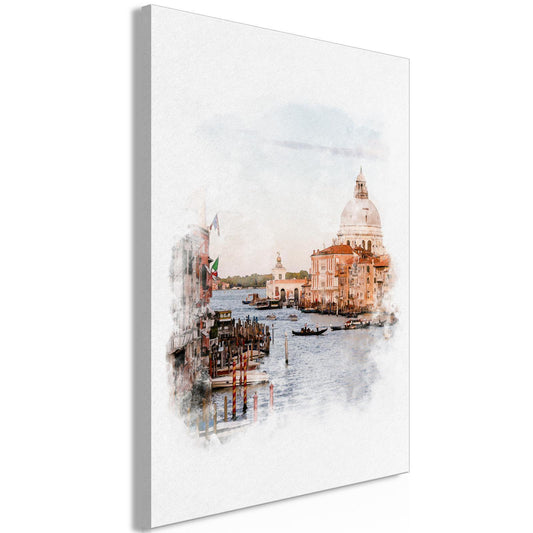 Leinwandbild „Aquarell Venedig“ – Vertikales 1-teiliges Wandbild