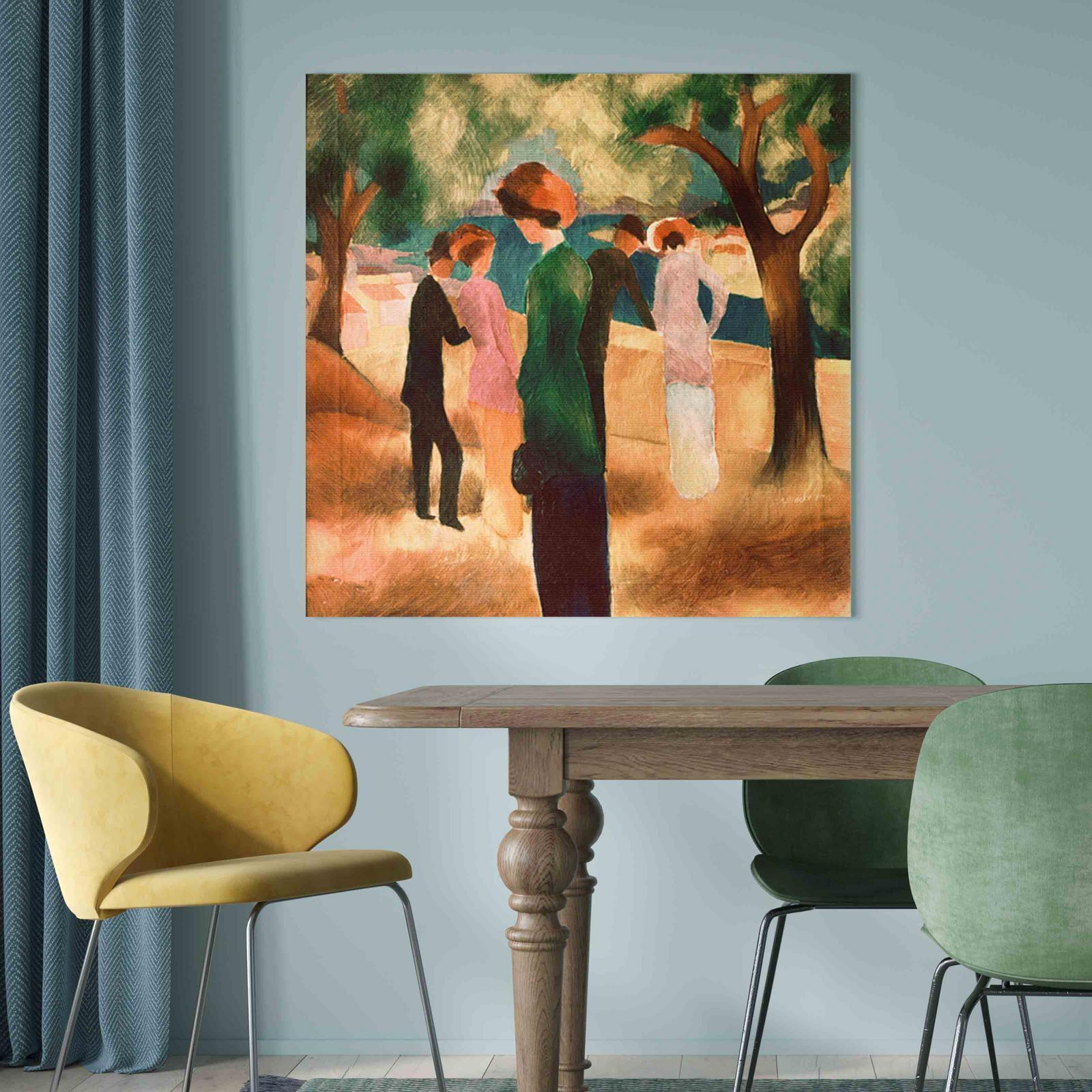 Leinwandbild - Lady in Green Jacket (August Macke) Artgeist