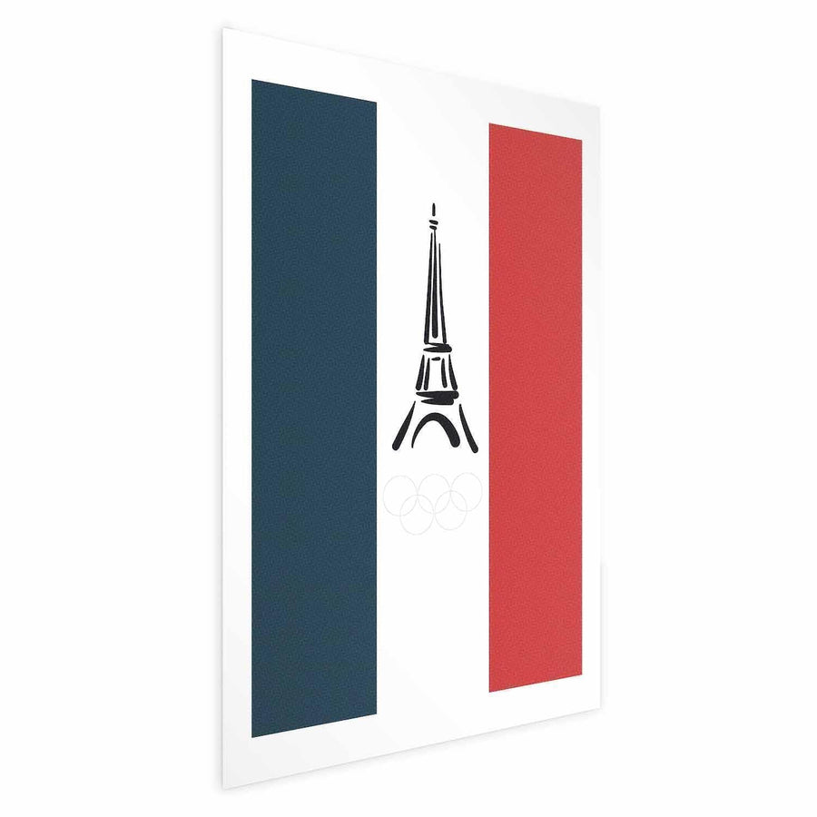 Poster - Graphic Eiffel Tower Against the French Flag Artgeist