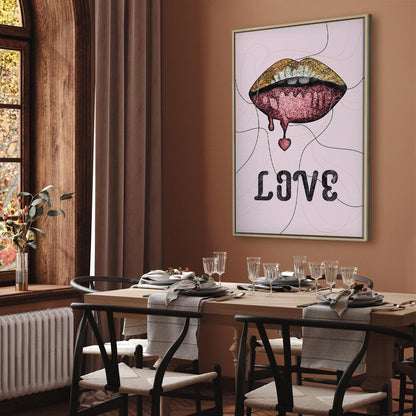 Leinwandbild - Liquid Lips (1 Part) Vertical