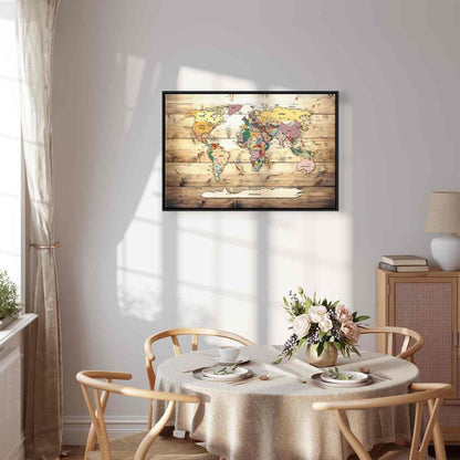 Leinwandbild - World Map: Colourful Continents