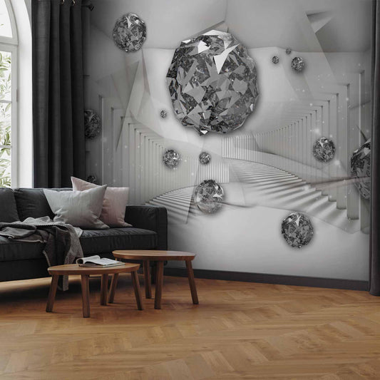 Fototapete „Diamond Chamber“ – Geometrische 3D-Tiefenwirkung für moderne Räume