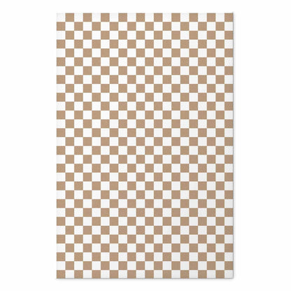 Poster - Geometry and Browns - a chessboard pattern in neutral shades