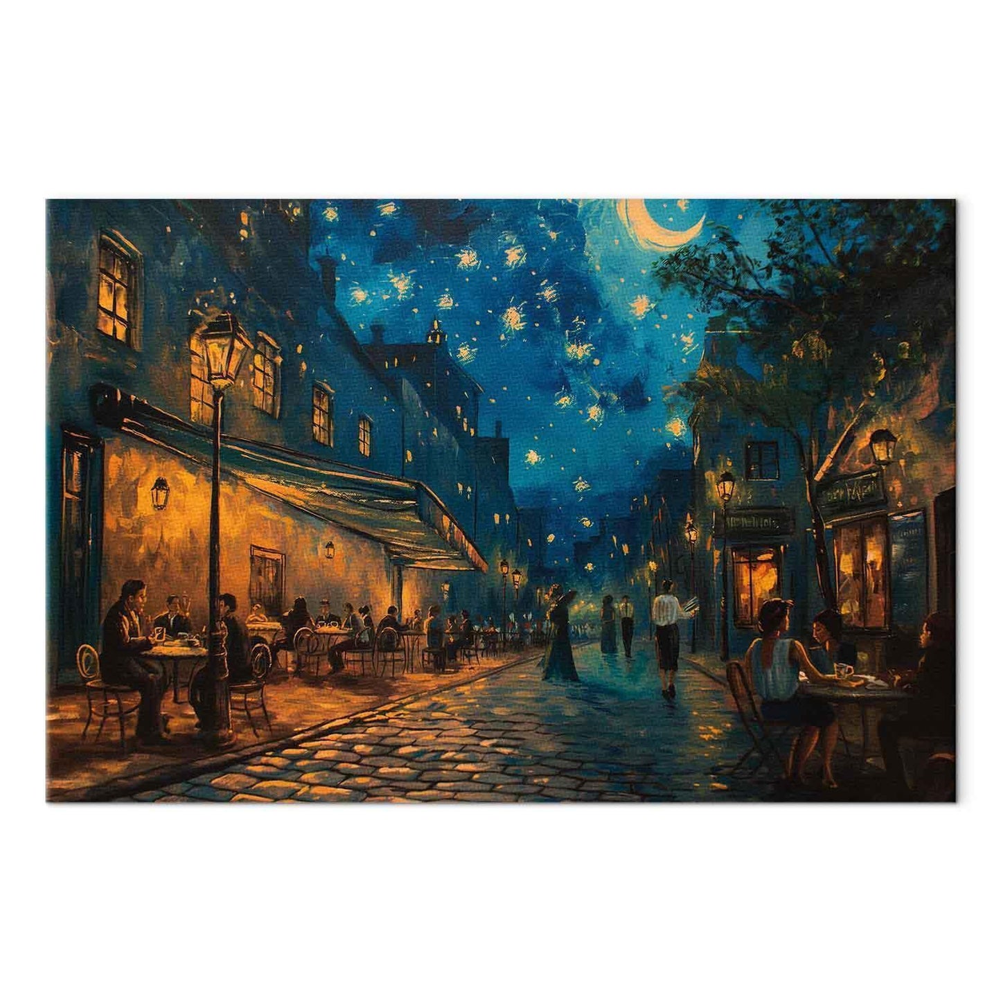 Leinwandbild - Paris street – a painting inspired by Vincent van Gogh's style