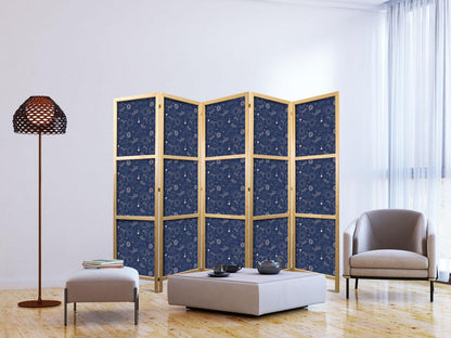 Japanischer Paravent - Cosmic Inspirations - Pattern with Stars and Constellations on a Dark Background Artgeist