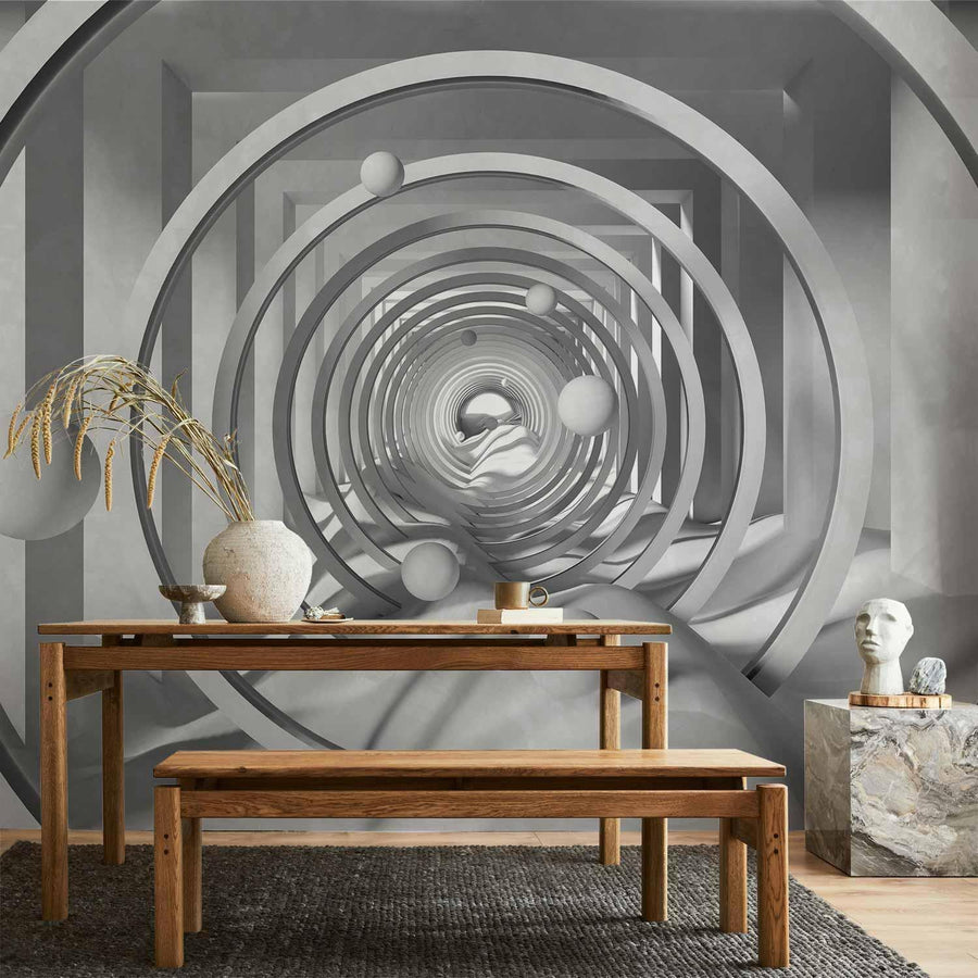 Fototapete „Geometrische Tiefe“ – 3D-Effekt für moderne Räume