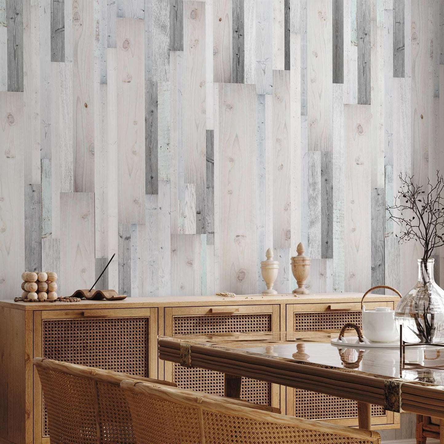 Tapete Holzoptik Rustikal - Natürliche Holzmaserung in warmen Brauntönen