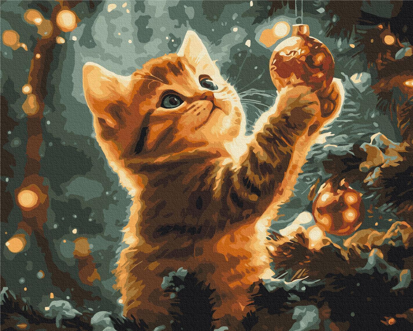 Malen nach Zahlen - Christmas kitten