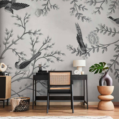 Fototapete - Birds in the Garden - Third Variant