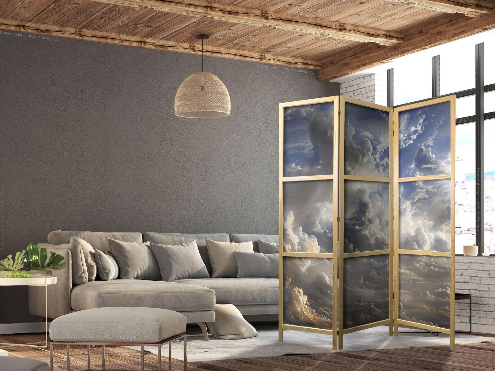 Japanischer Paravent - Golden Reflections on Clouds Foretelling Dusk Artgeist