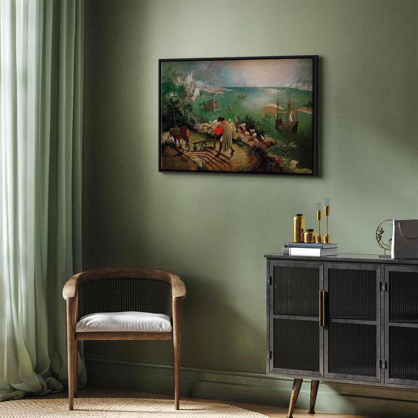 Leinwandbild - Landscape with the Fall of Icarus Artgeist