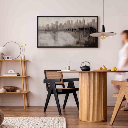 Leinwandbild Stadt im Regen – Urbanes Wandbild mit Atmosphäre