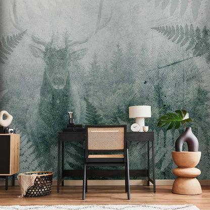 Fototapete - Deer in Ferns - Third Variant