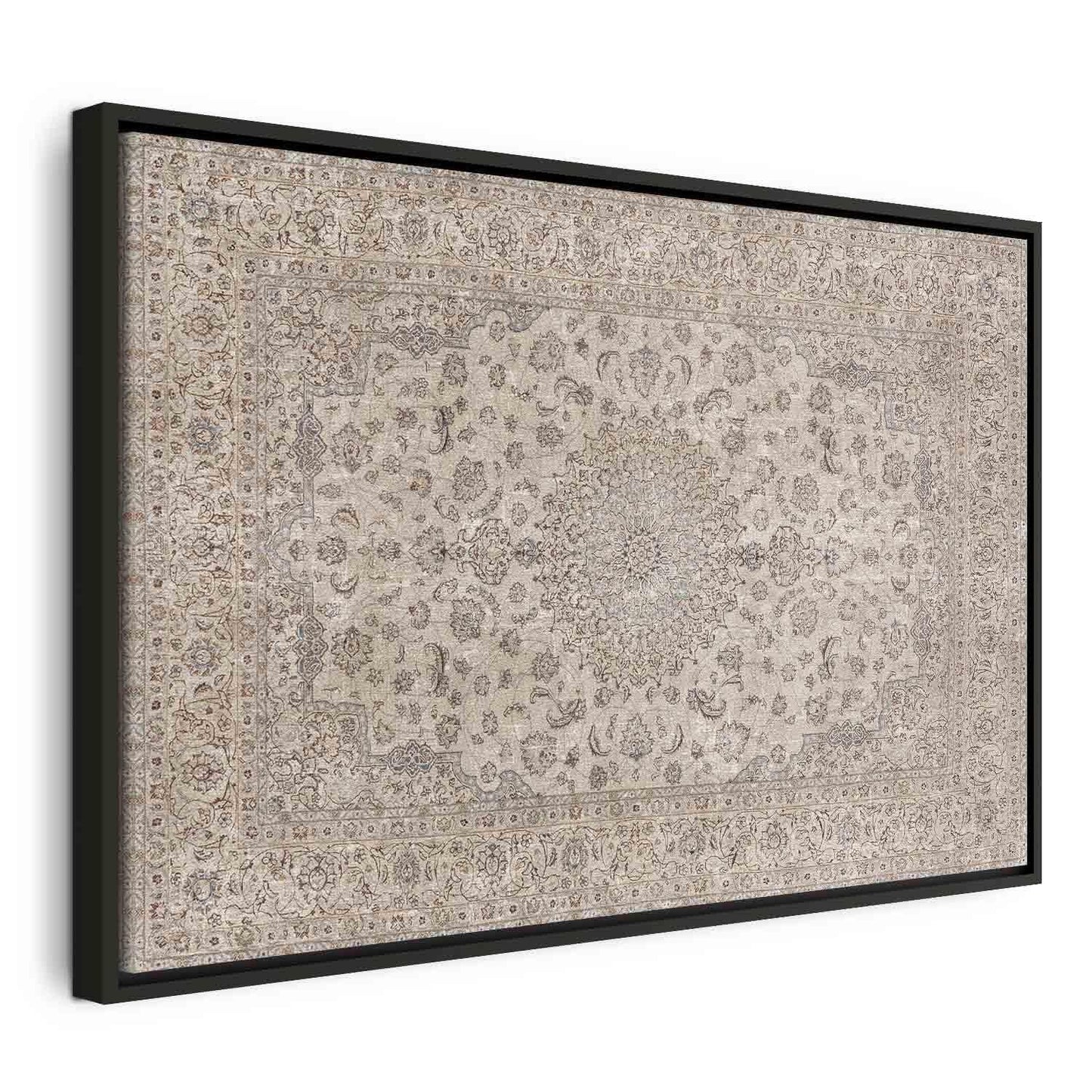 Leinwandbild - Sand carpet - worn Persian carpet with rich decorative motifs