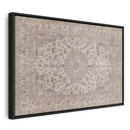 Leinwandbild - Sand carpet - worn Persian carpet with rich decorative motifs