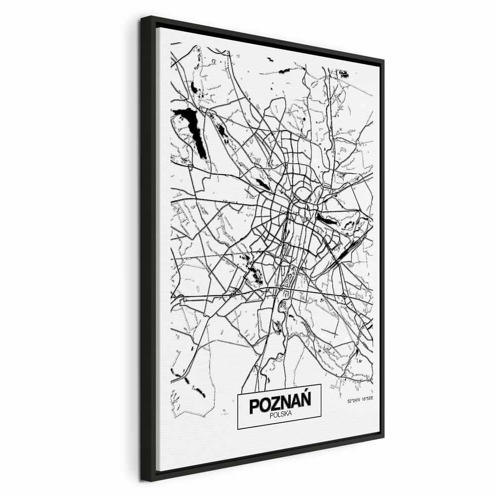Leinwandbild - City Plan: Poznan (1 Part) Vertical