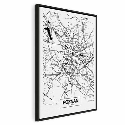 Leinwandbild - City Plan: Poznan (1 Part) Vertical