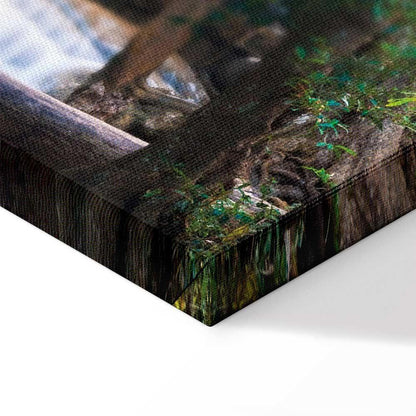 Leinwandbild - Buddha and waterfall