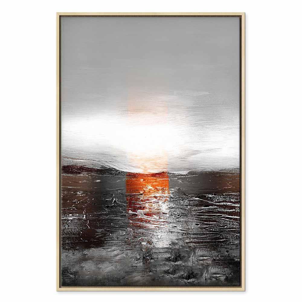 Leinwandbild - Reflection of Colors (1-part) - Sunset in Painted Abstract Background
