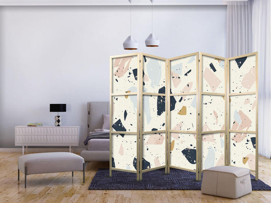 Japanischer Paravent - Terrazzo with Large - Scaled Stones in Muted Colors Artgeist