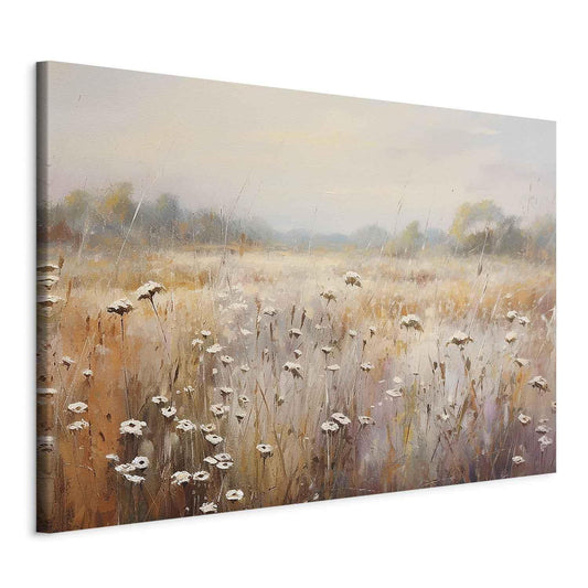Wandbild XXL - Impressionist meadow – field landscape in a pastel colour palette