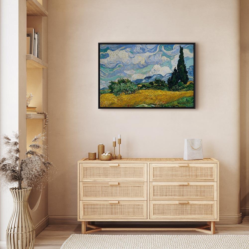 Leinwandbild - Vincent Van Gogh – Wheat Field with Cypresses