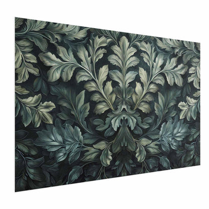 Poster - Victorian Leaves in Dark Greens Artgeist