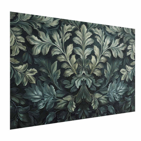 Poster - Victorian Leaves in Dark Greens Artgeist