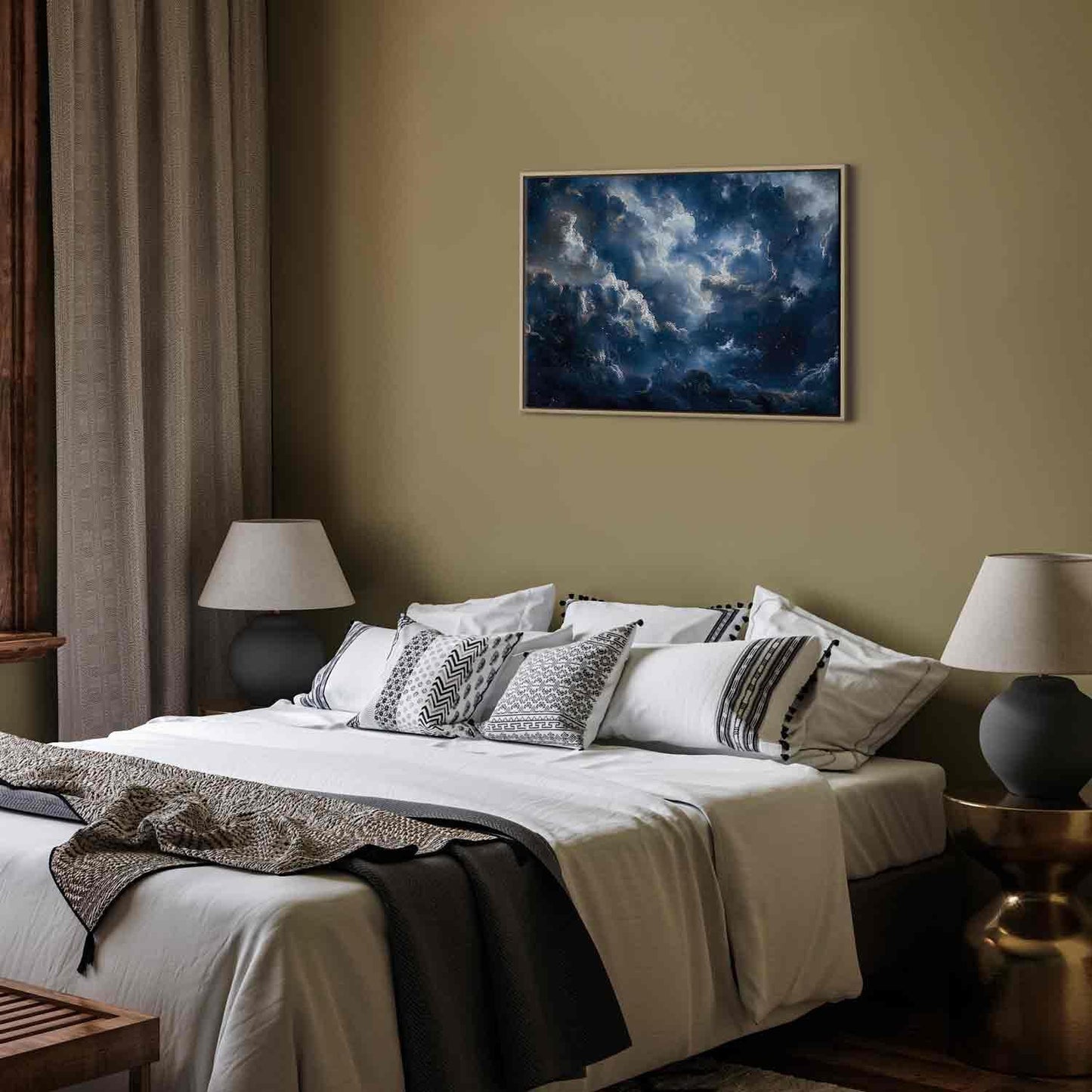 Leinwandbild - Astronomical Wonders: Clouds and Stars in Harmonious Combination