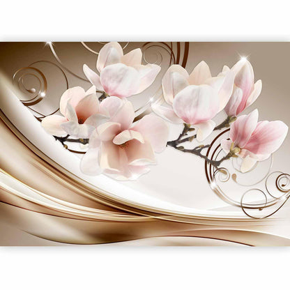 Fototapete „Waves of Magnolia“ – Florale Eleganz in sanften Wellen