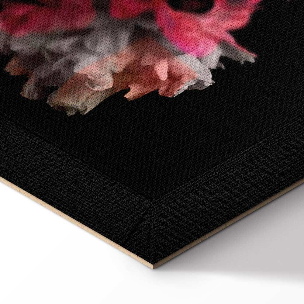 Leinwandbild - Peony Charm (1-part) - Colorful Bouquet on Black Background