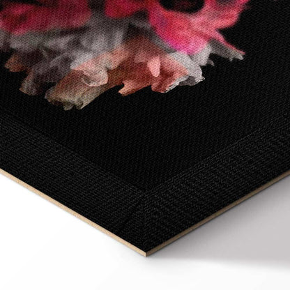 Leinwandbild - Peony Charm (1-part) - Colorful Bouquet on Black Background