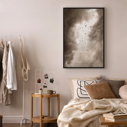 Leinwandbild - Birds in the Clouds (1 Part) Vertical