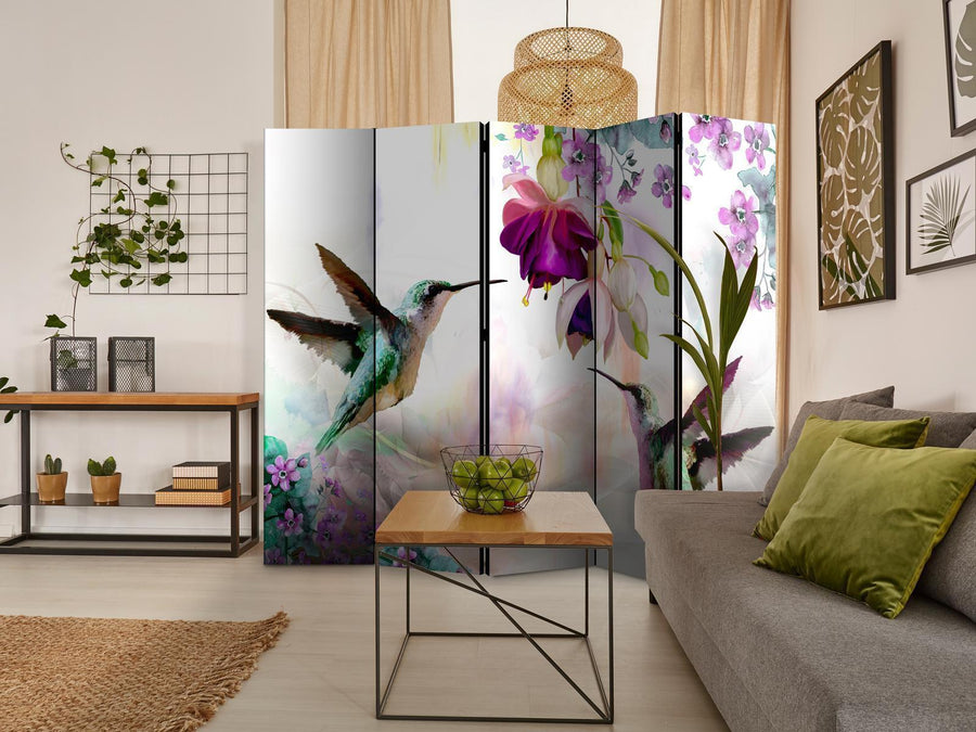 Paravent - Hummingbirds and Flowers II Artgeist