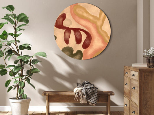 Rundes Bild - Colorful shapes – worn-out figures in lime wash technique