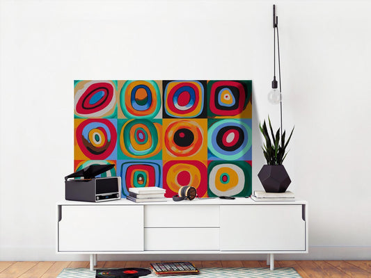 Wandbild zum Ausmalen - Colourful Rings - Bunte Ringe Kunstwerk