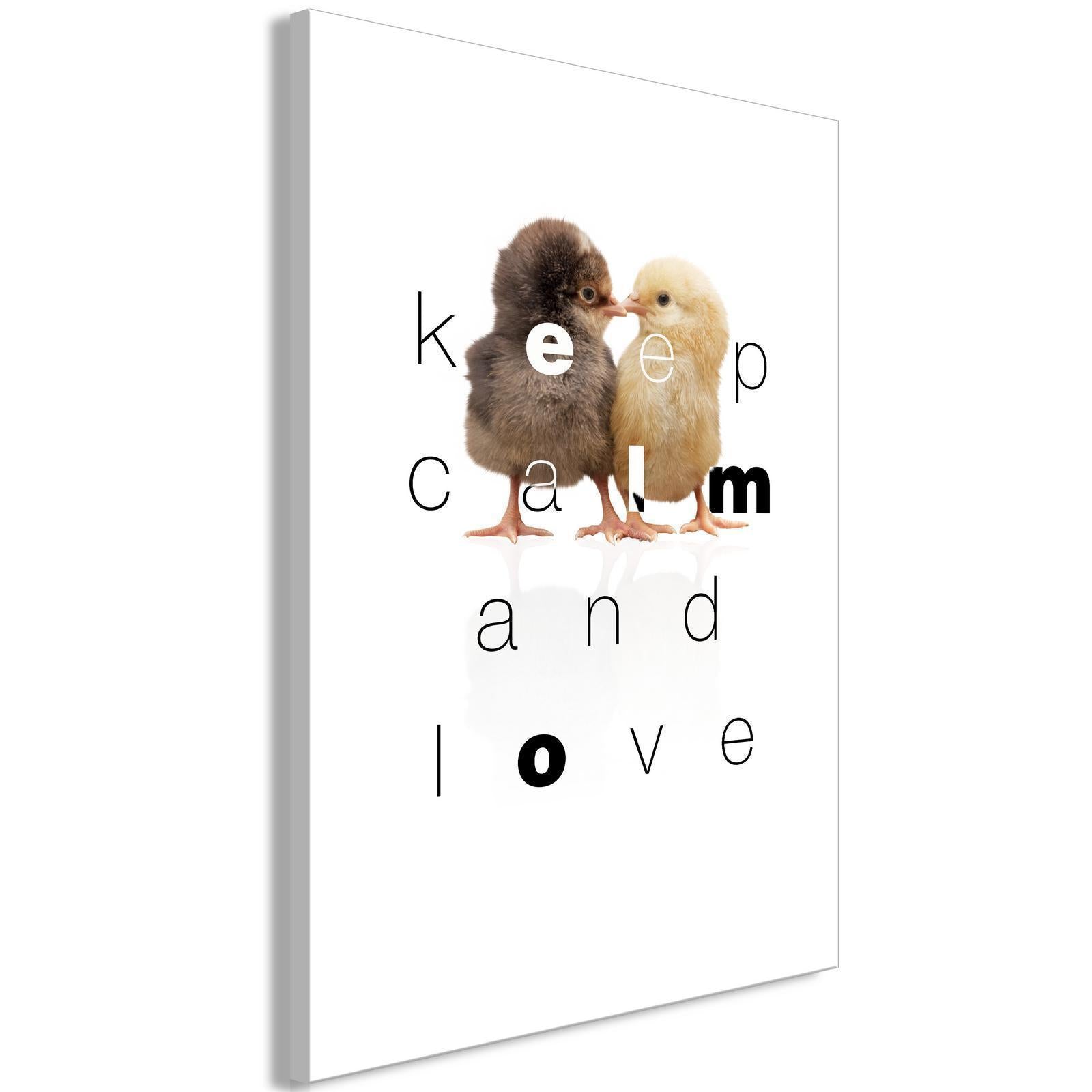 Leinwandbild - Keep Calm and Love (1 Part) Vertical Artgeist